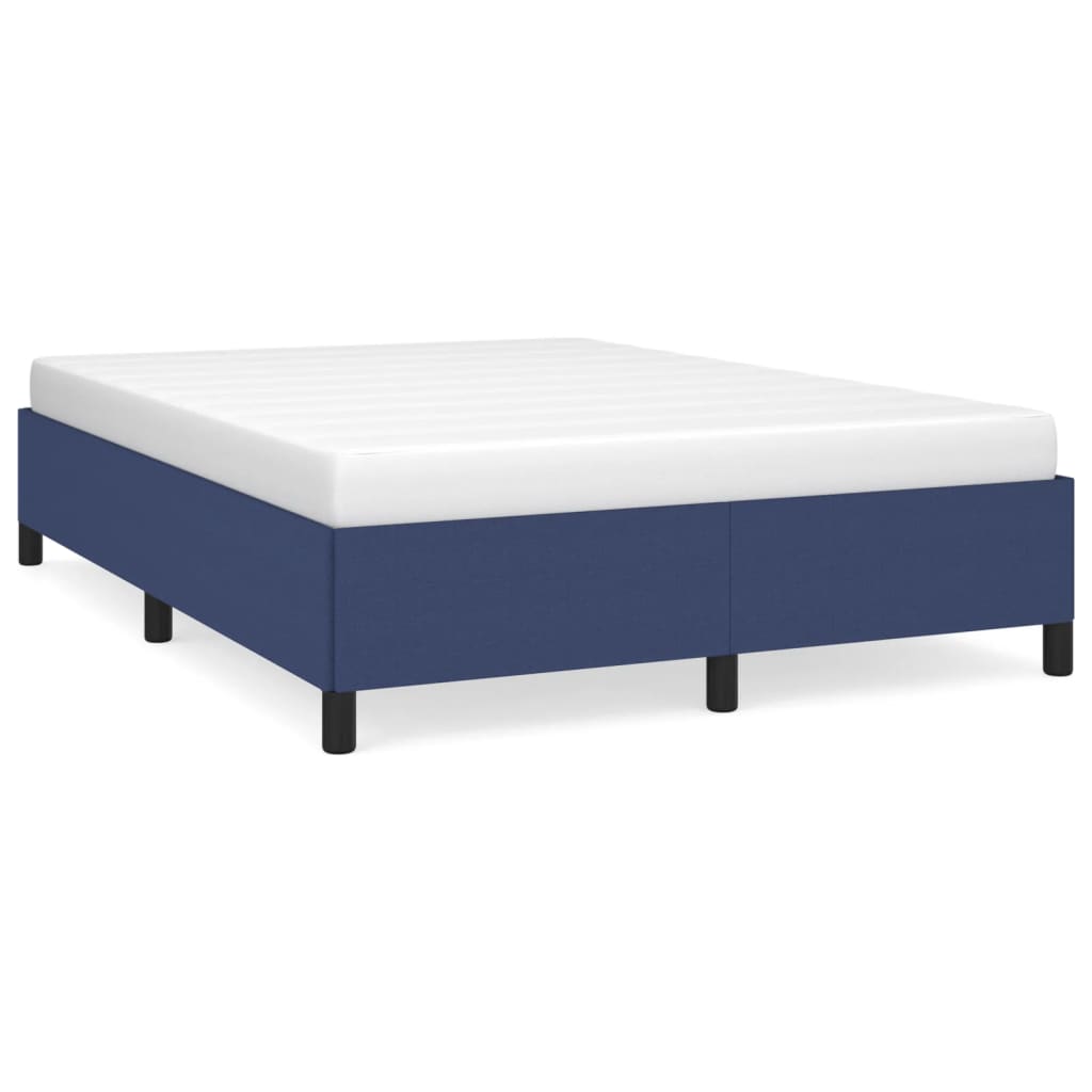 vidaXL Estrutura de cama sem colchão 140x200 cm tecido azul
