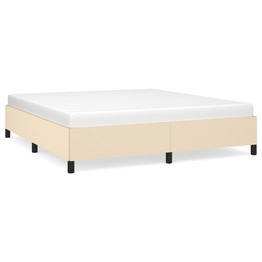 vidaXL Estrutura de cama sem colchão 160x200 cm tecido cor creme