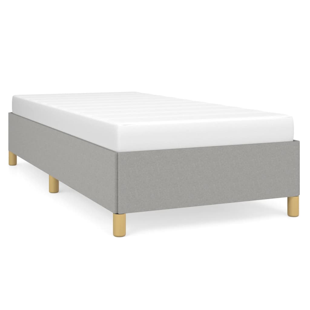 vidaXL Estrutura de cama sem colchão 100x200 cm tecido cinzento-claro