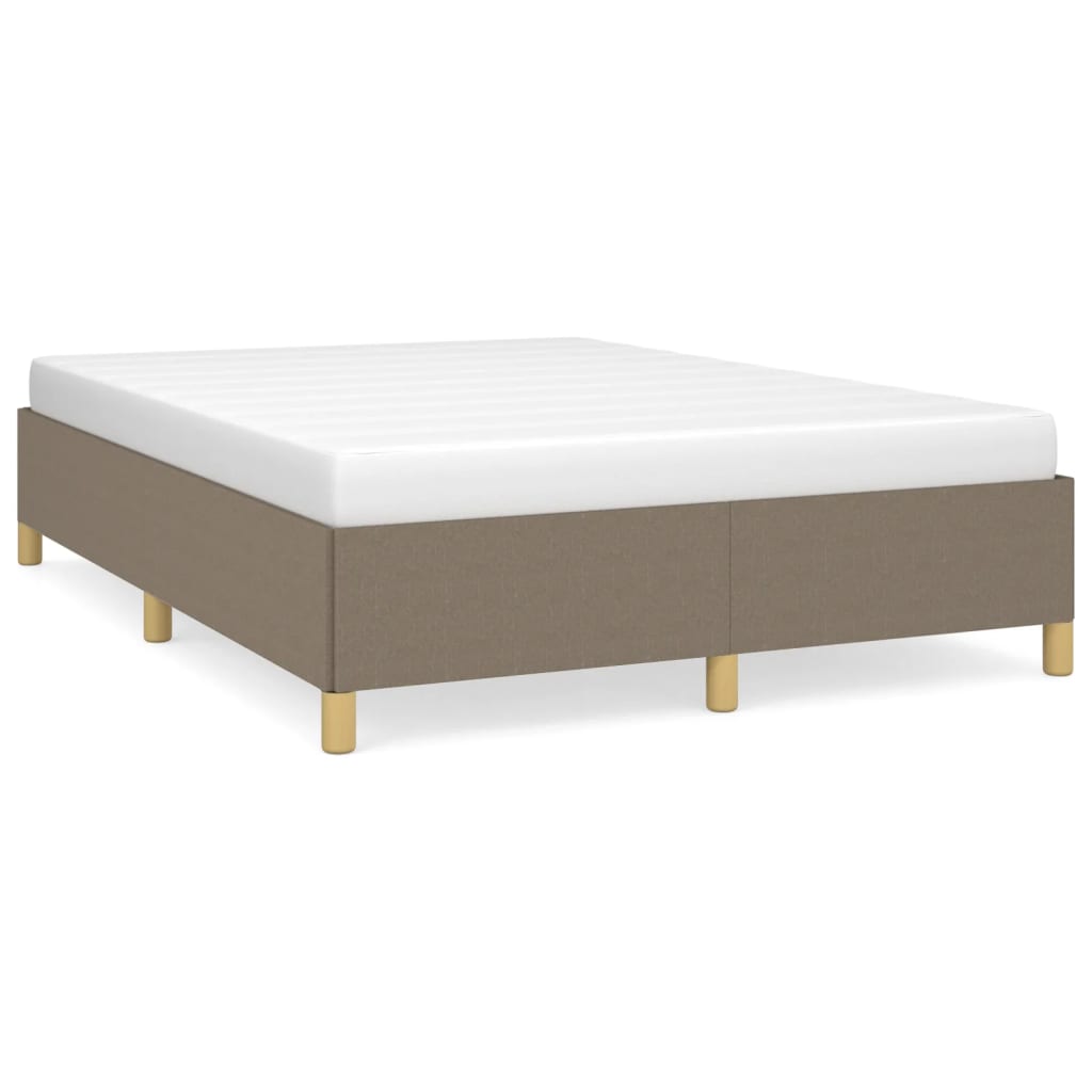 vidaXL Cama sem colchão 140x190 cm tecido castanho-acinzentado
