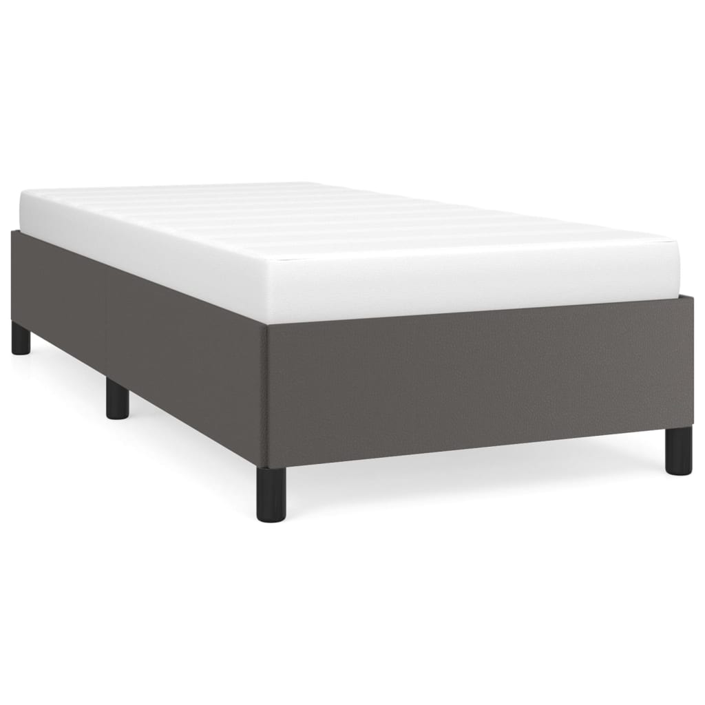 vidaXL Estrutura de cama 100x200 cm couro artificial cinzento