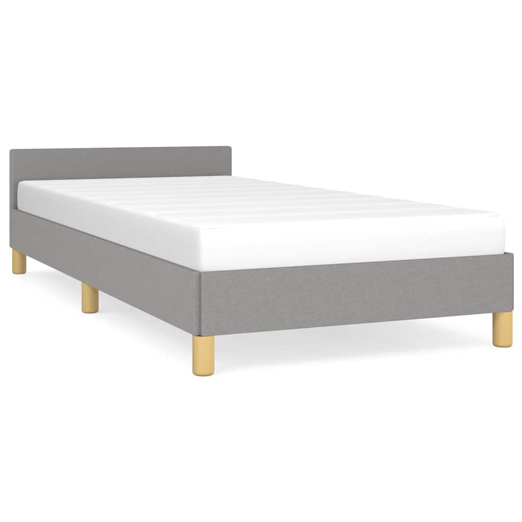vidaXL Estrutura de cama sem colchão 90x200 cm tecido cinzento-claro