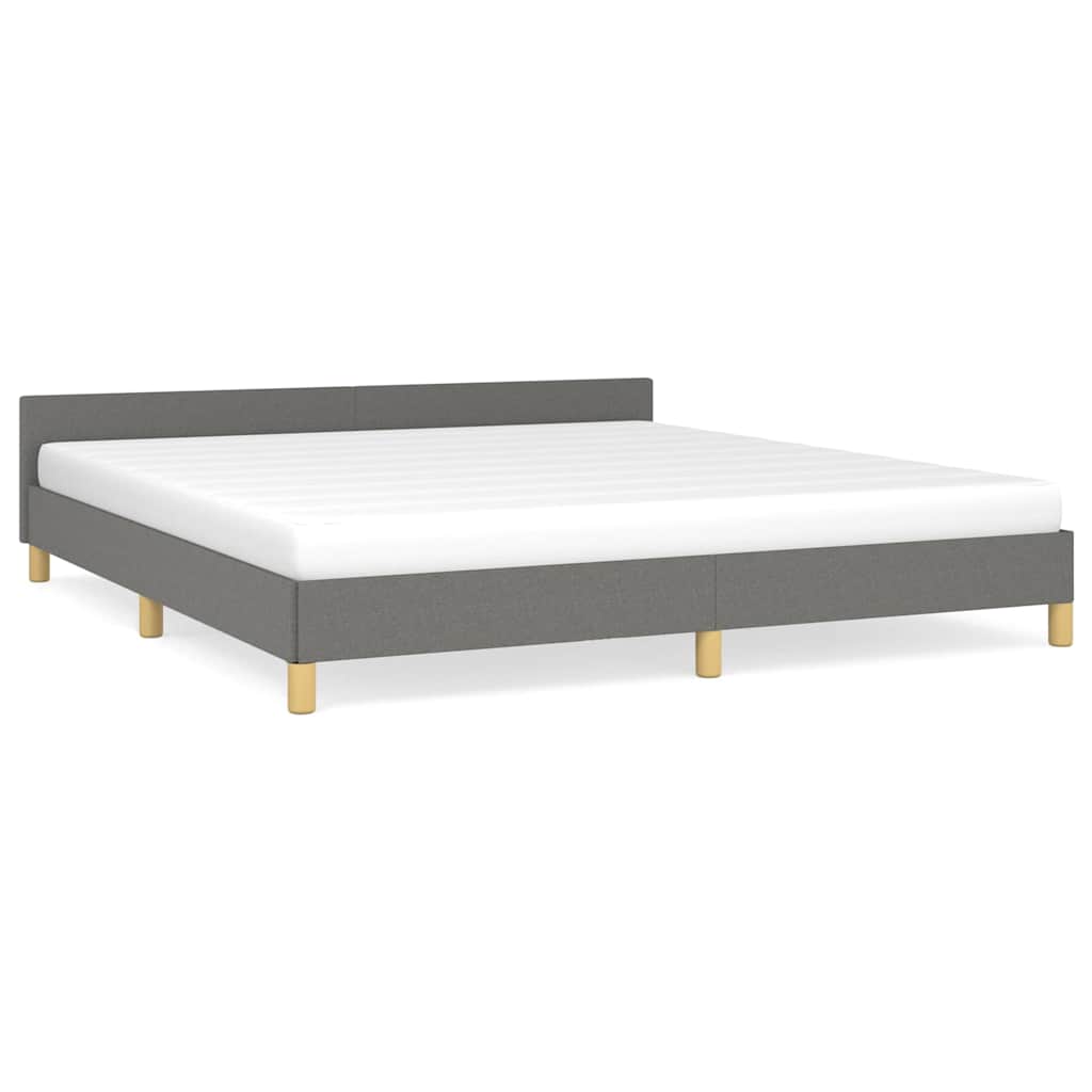 vidaXL Estrutura de cama sem colchão 160x200 cm tecido cinzento-escuro