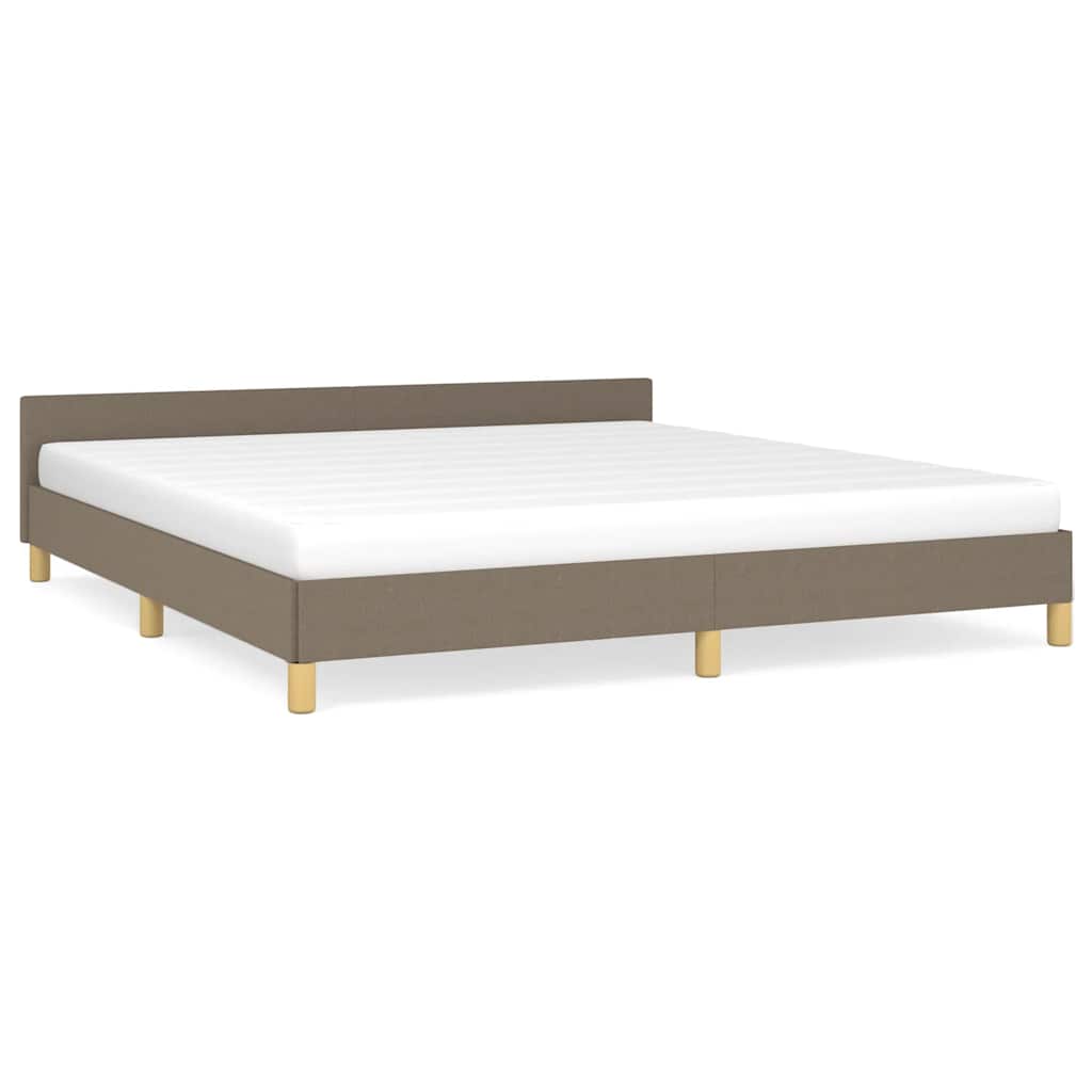 vidaXL Cama sem colchão 180x200 cm tecido castanho-acinzentado