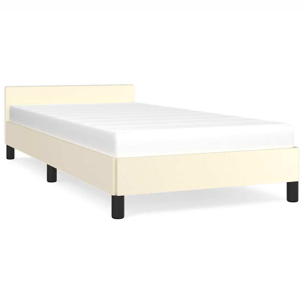 vidaXL Estrutura cama c/ cabeceira sem colchão 90x190 cm creme