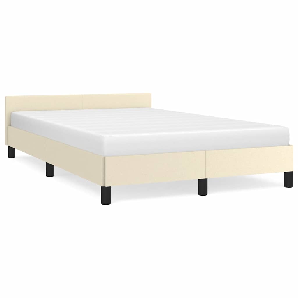 vidaXL Estrutura cama c/ cabeceira sem colchão 120x200 cm creme
