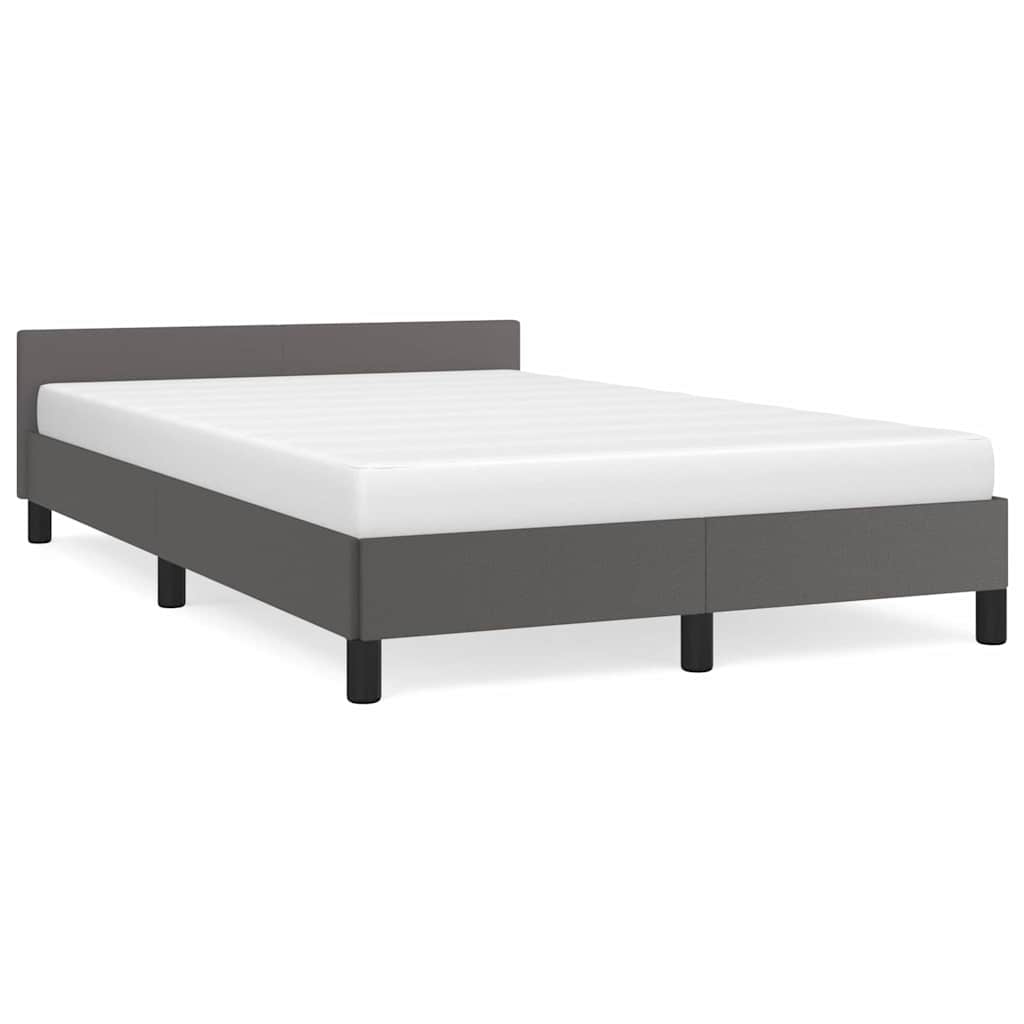 vidaXL Estrutura cama c/ cabeceira sem colchão 120x200 cm cinzento
