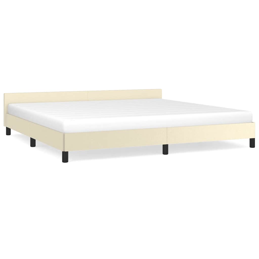 vidaXL Estrutura cama c/ cabeceira sem colchão 200x200 cm creme
