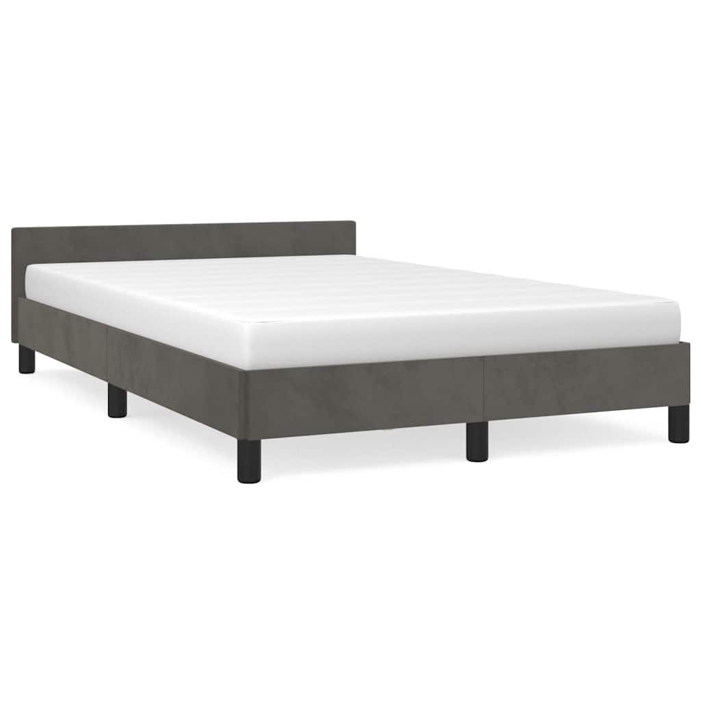 vidaXL Estrutura de cama sem colchão 120x200 cm veludo cinzento-escuro