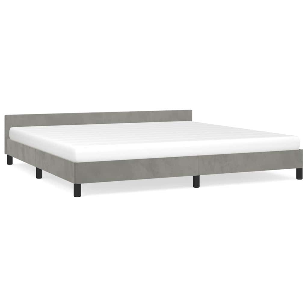 vidaXL Estrutura de cama sem colchão 200x200 cm veludo cinzento-claro