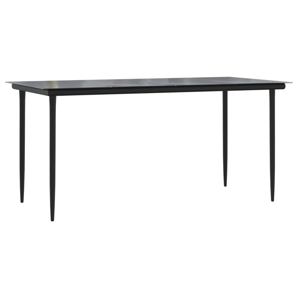 vidaXL Mesa de jantar para jardim 160x80x74 cm aço/vidro temperado
