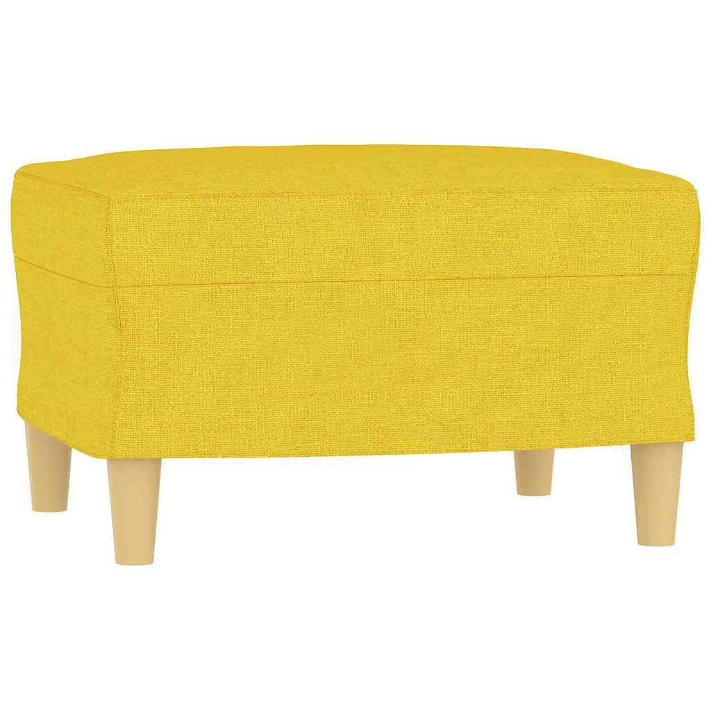 vidaXL Apoio de pés 60x50x41 cm tecido amarelo-claro