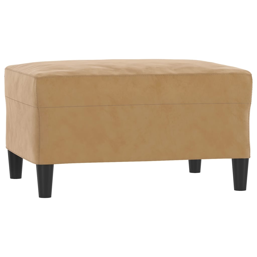 vidaXL Apoio de pés 70x55x41 cm veludo castanho