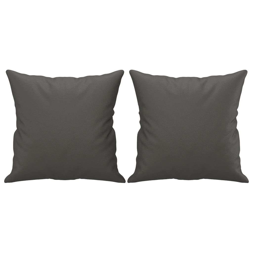 vidaXL Almofadas decorativas 2 pcs 40x40 cm couro artificial cinzento