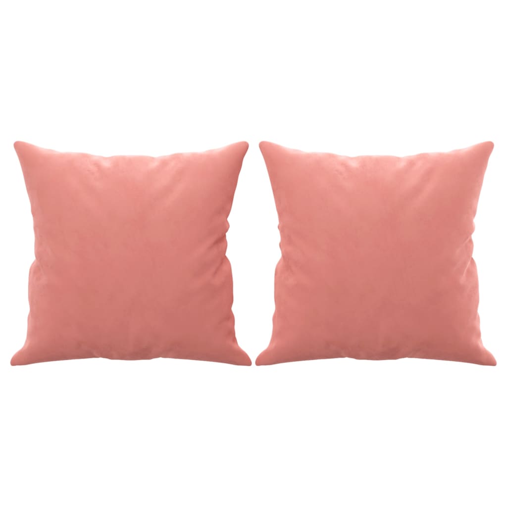 vidaXL Almofadas decorativas 2 pcs 40x40 cm veludo rosa