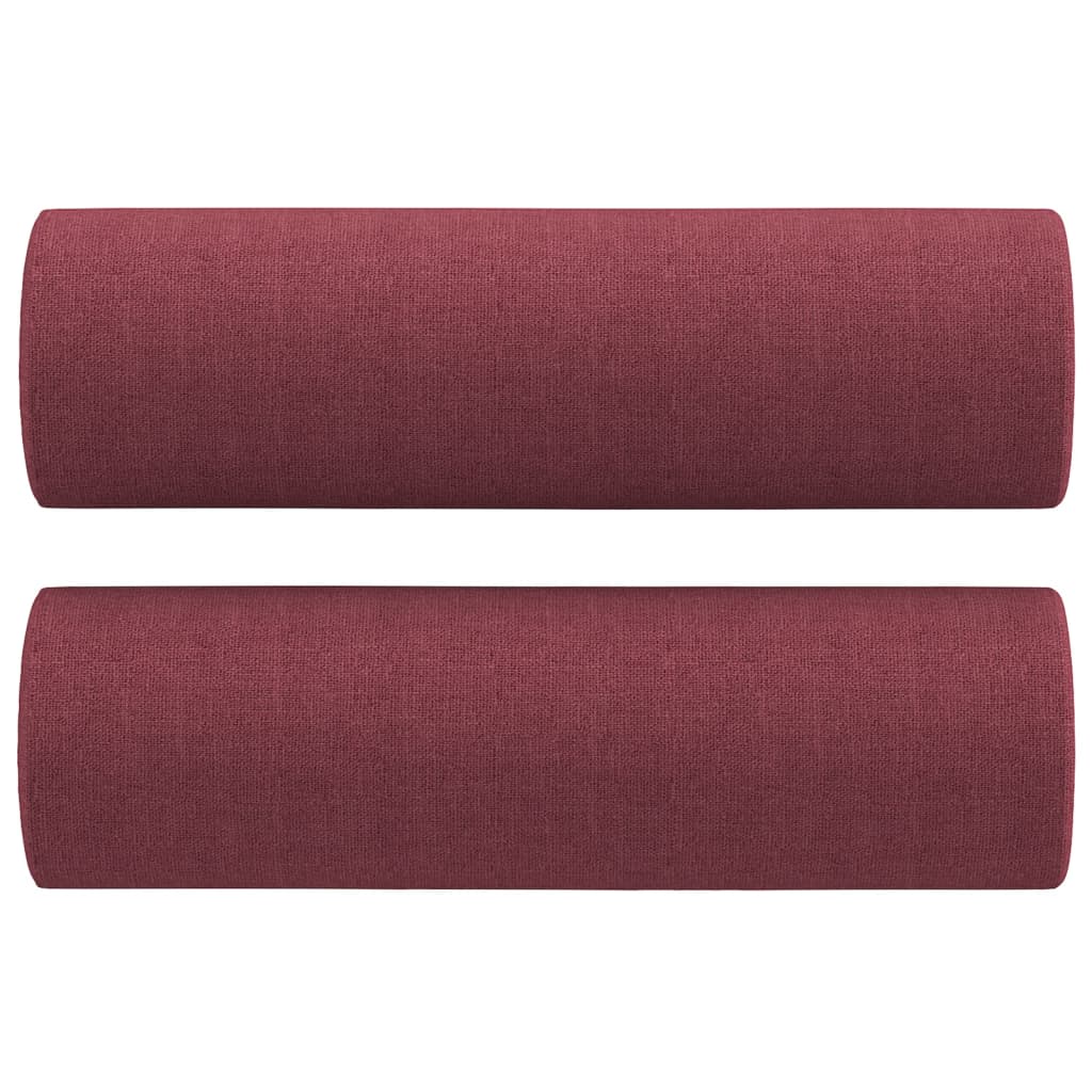 vidaXL Almofadas decorativas 2 pcs Ø15x50 cm tecido vermelho tinto