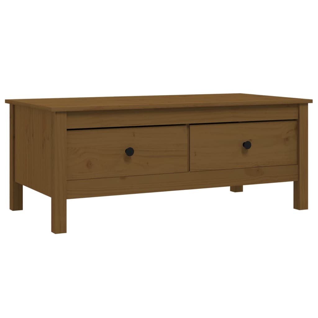 vidaXL Mesa de centro 100x50x40 cm pinho maciço castanho mel