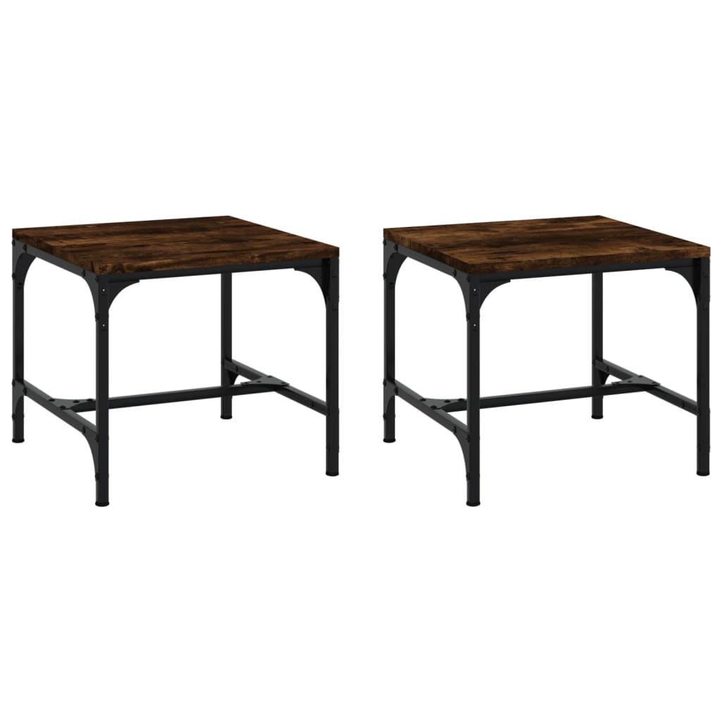 vidaXL Mesas de apoio 2 pcs 40x40x40 cm deriv. madeira carvalho fumado