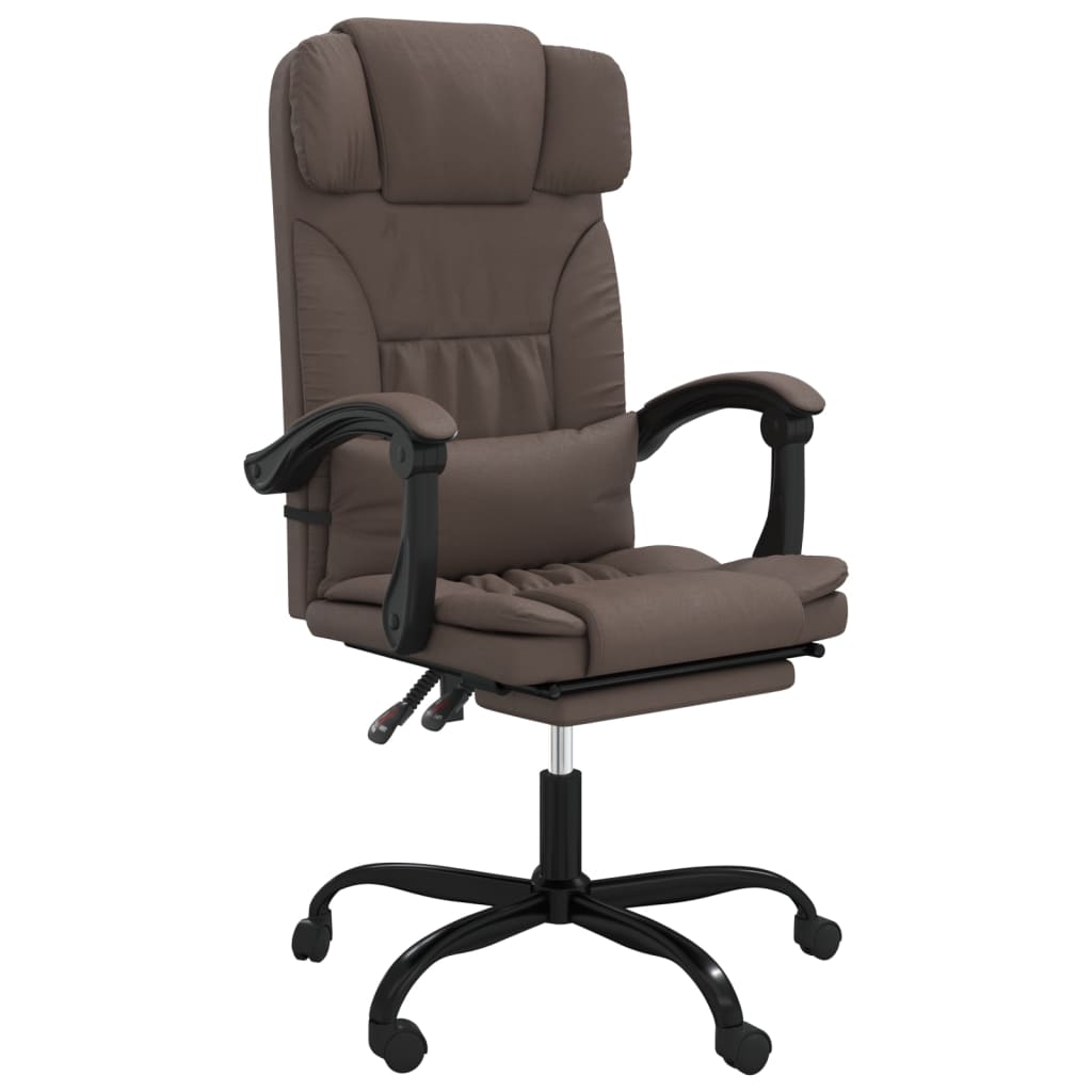 vidaXL Cadeira de escritório reclinável couro artificial castanho