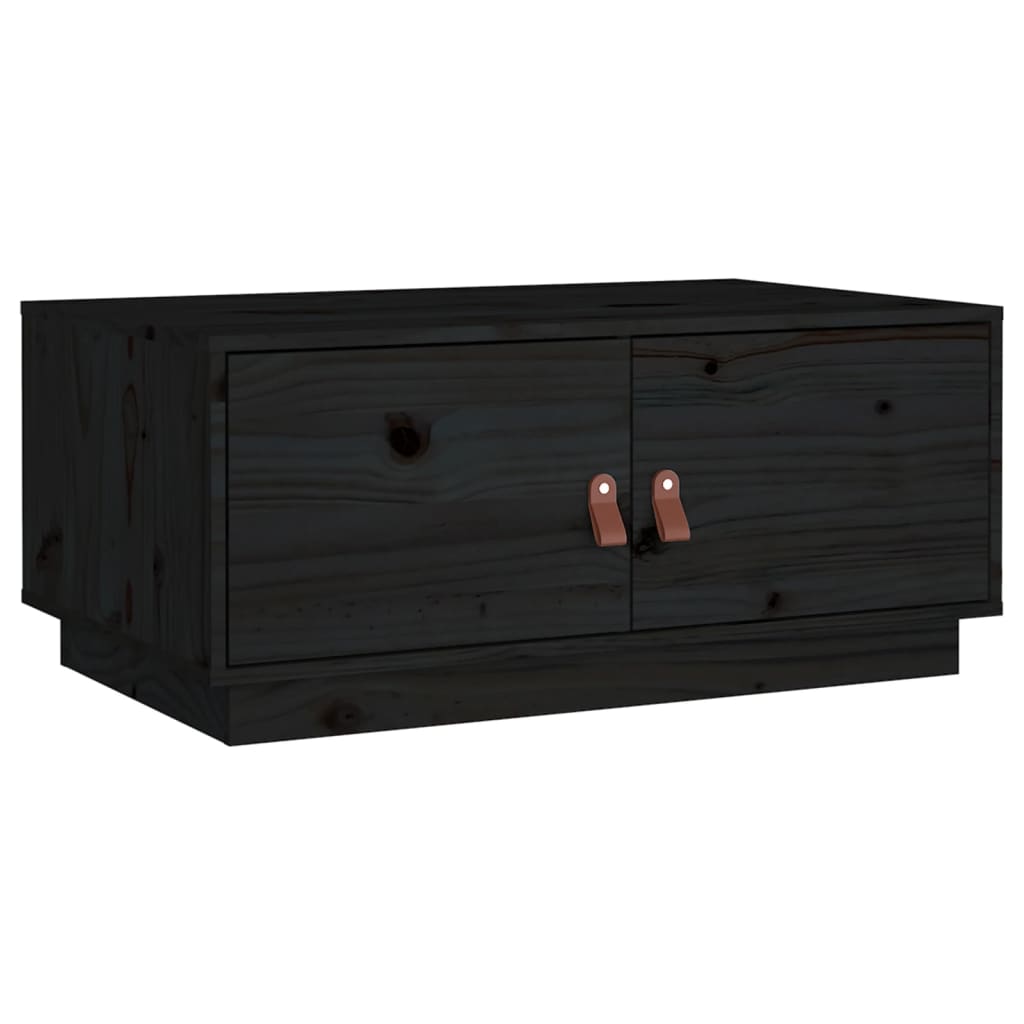 vidaXL Mesa de centro 80x50x35 cm pinho maciço preto