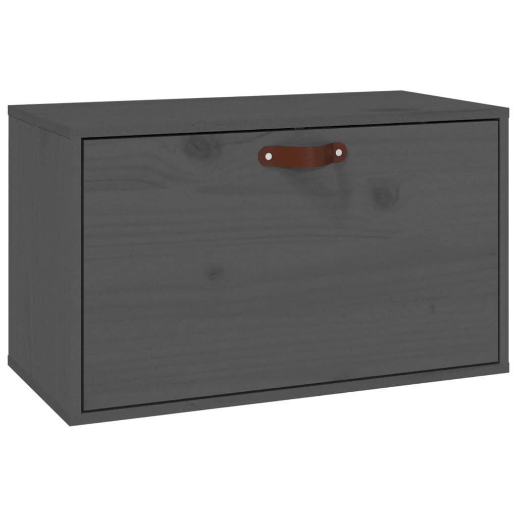 vidaXL Armário de parede 60x30x35 cm madeira de pinho maciça cinza