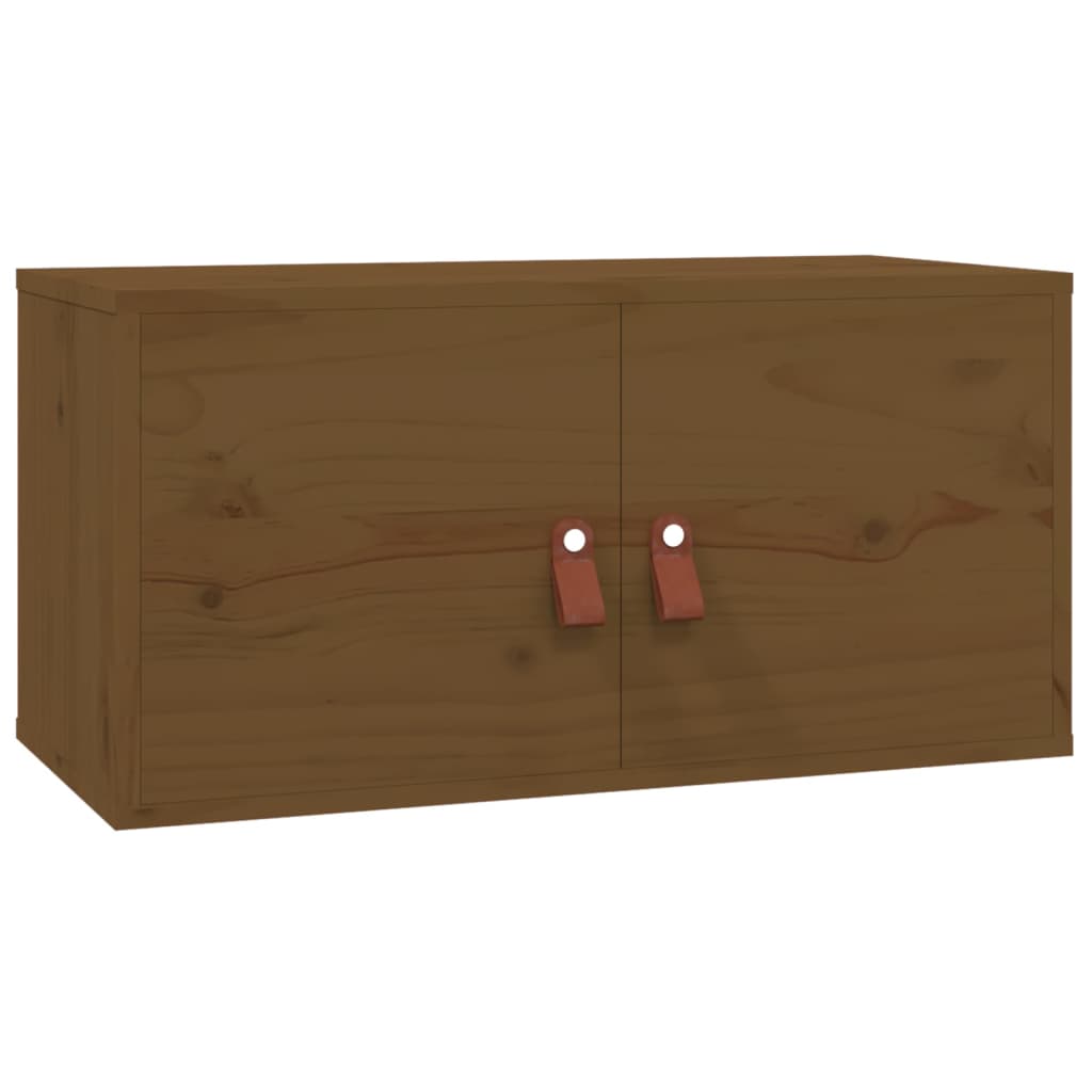 vidaXL Armário de parede 60x30x30 cm pinho maciço castanho mel