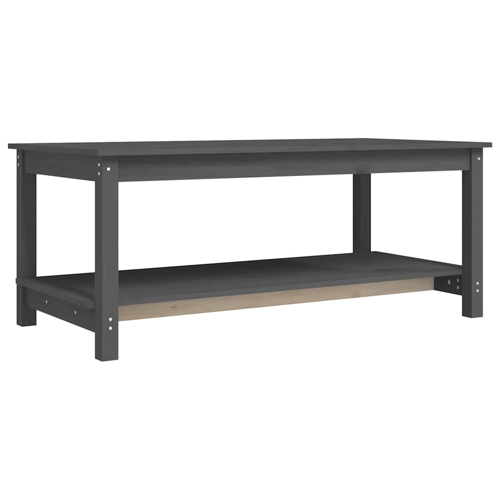 vidaXL Mesa de centro 110x55x45 cm madeira de pinho maciça cinzento