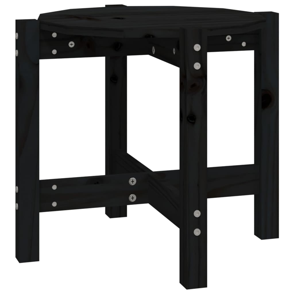 vidaXL Mesa de centro Ø 52,5x45 cm madeira de pinho maciça preto