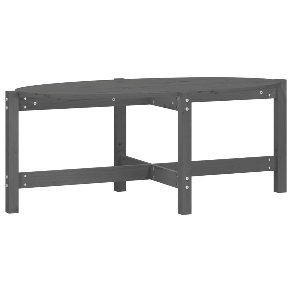 vidaXL Mesa de centro 118x63x45 cm madeira de pinho maciça cinza