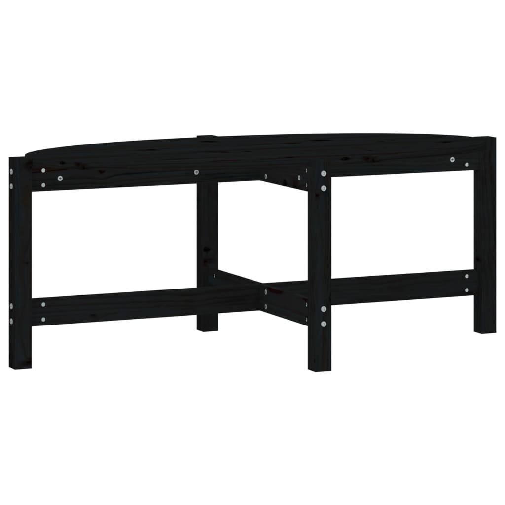 vidaXL Mesa de centro 118x63x45 cm madeira de pinho maciça preto