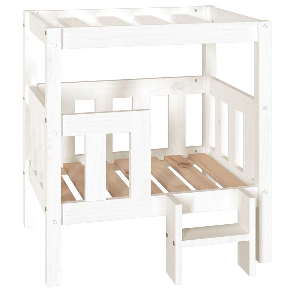 vidaXL Cama para cães 65,5x50,5x70 cm madeira de pinho maciça branco