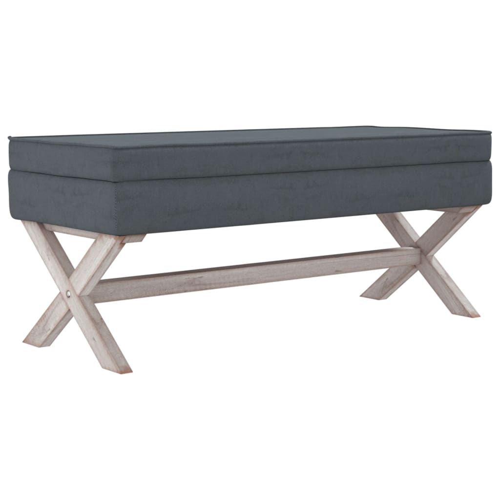 vidaXL Banco de arrumação 110x45x49 cm veludo cinzento-escuro