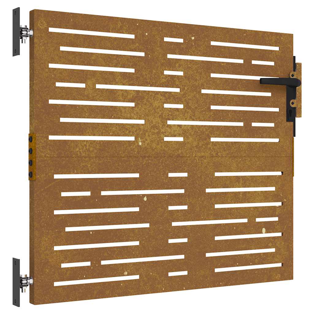 vidaXL Portão de jardim 85x100 cm aço corten design quadrados