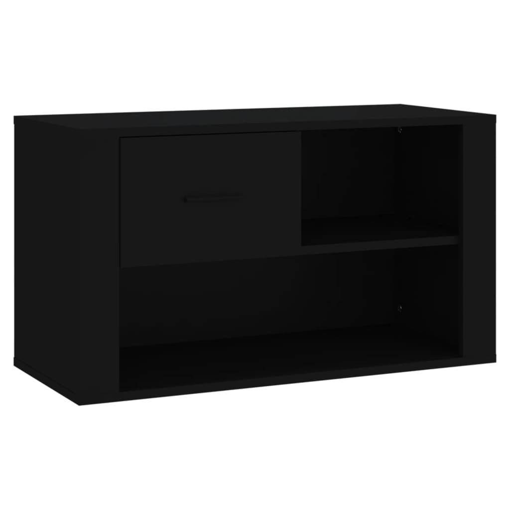 vidaXL Sapateira 80x35x45 cm derivados de madeira preto