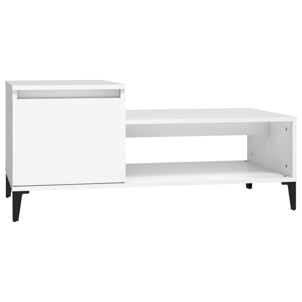 vidaXL Mesa de centro 100x50x45 cm derivados de madeira branco