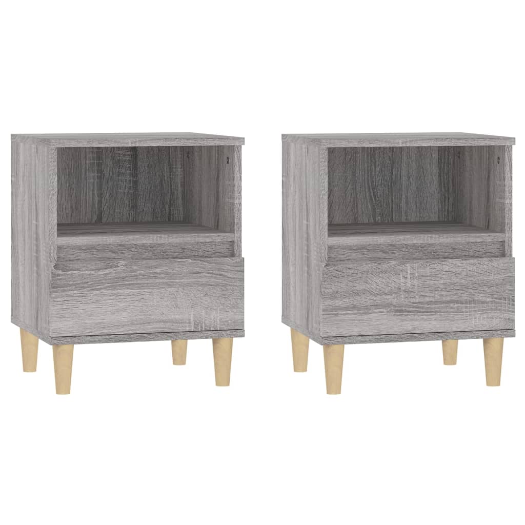 vidaXL Mesas de cabeceira 2 pcs 40x35x50 cm cinzento sonoma