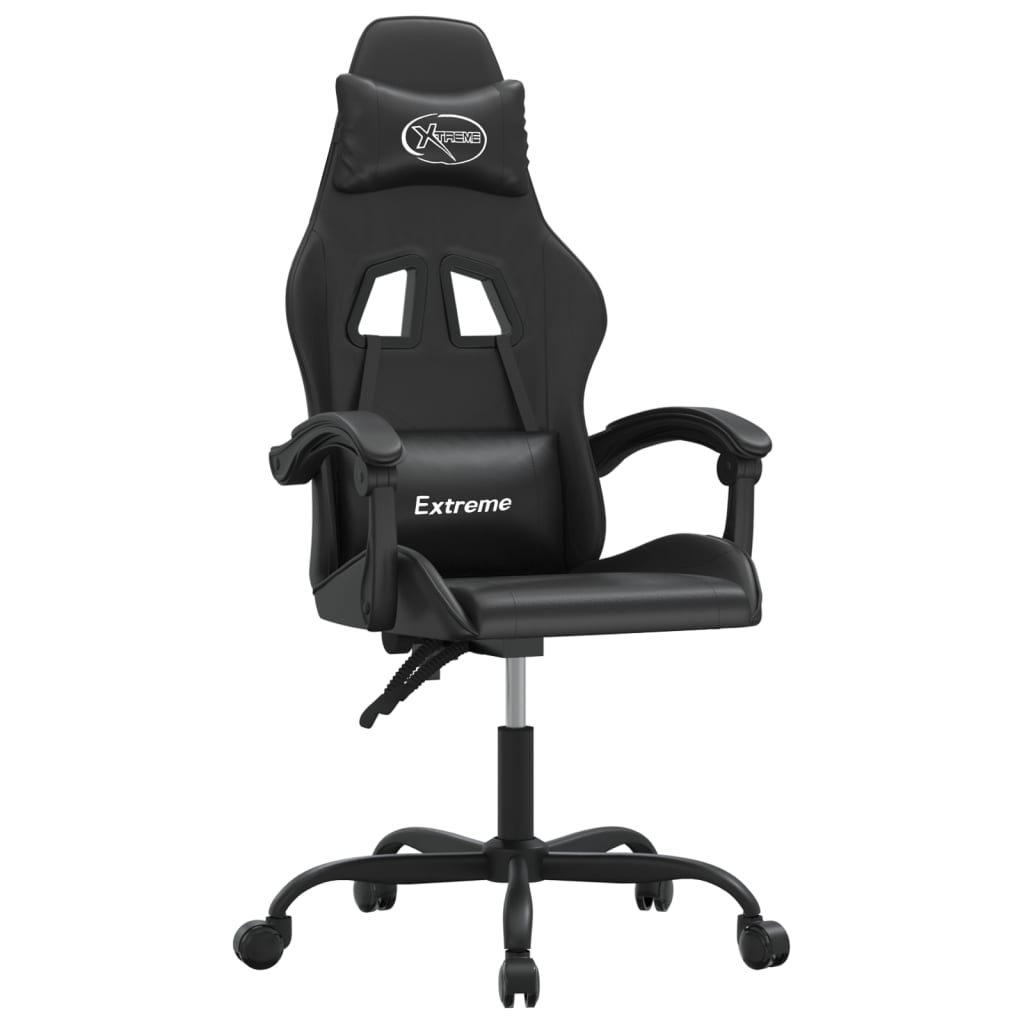 vidaXL Cadeira de gaming couro artificial preto