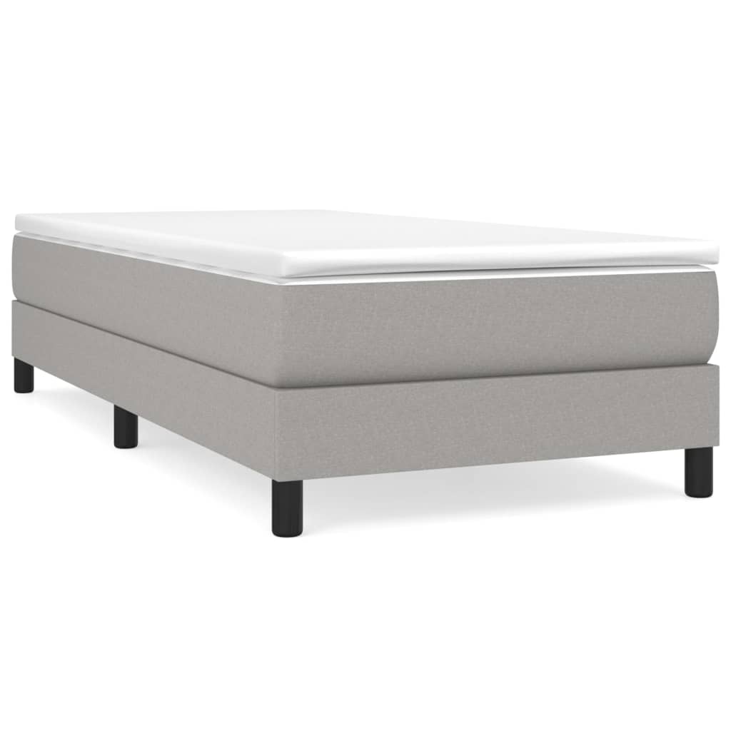 vidaXL Estrutura de cama com molas 90x190 cm tecido cinzento-claro