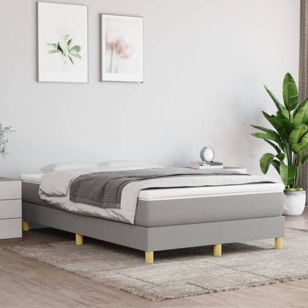 Estrutura de Cama com Molas 120x200 cm Tecido Cinza-claro - 3120598