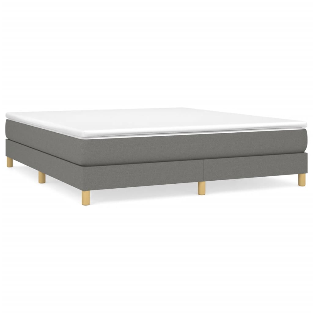 vidaXL Estrutura de cama com molas 160x200 cm tecido cinzento-escuro