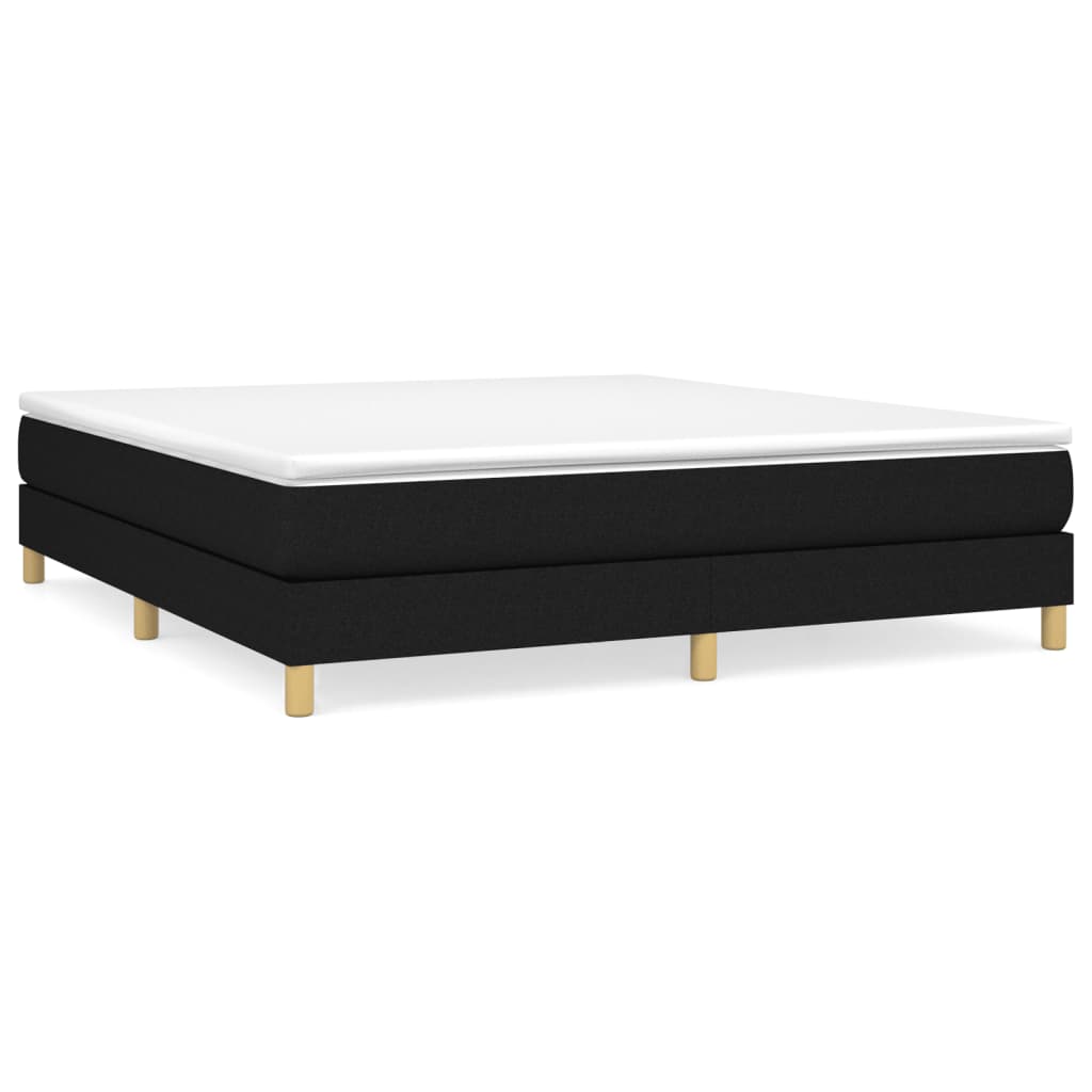 vidaXL Estrutura de cama com molas 180x200 cm tecido preto