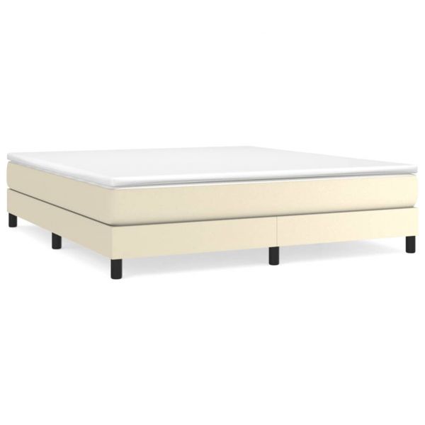 vidaXL Estrutura de Cama 180x200 cm Couro Artificial Cor Creme - 4190303618