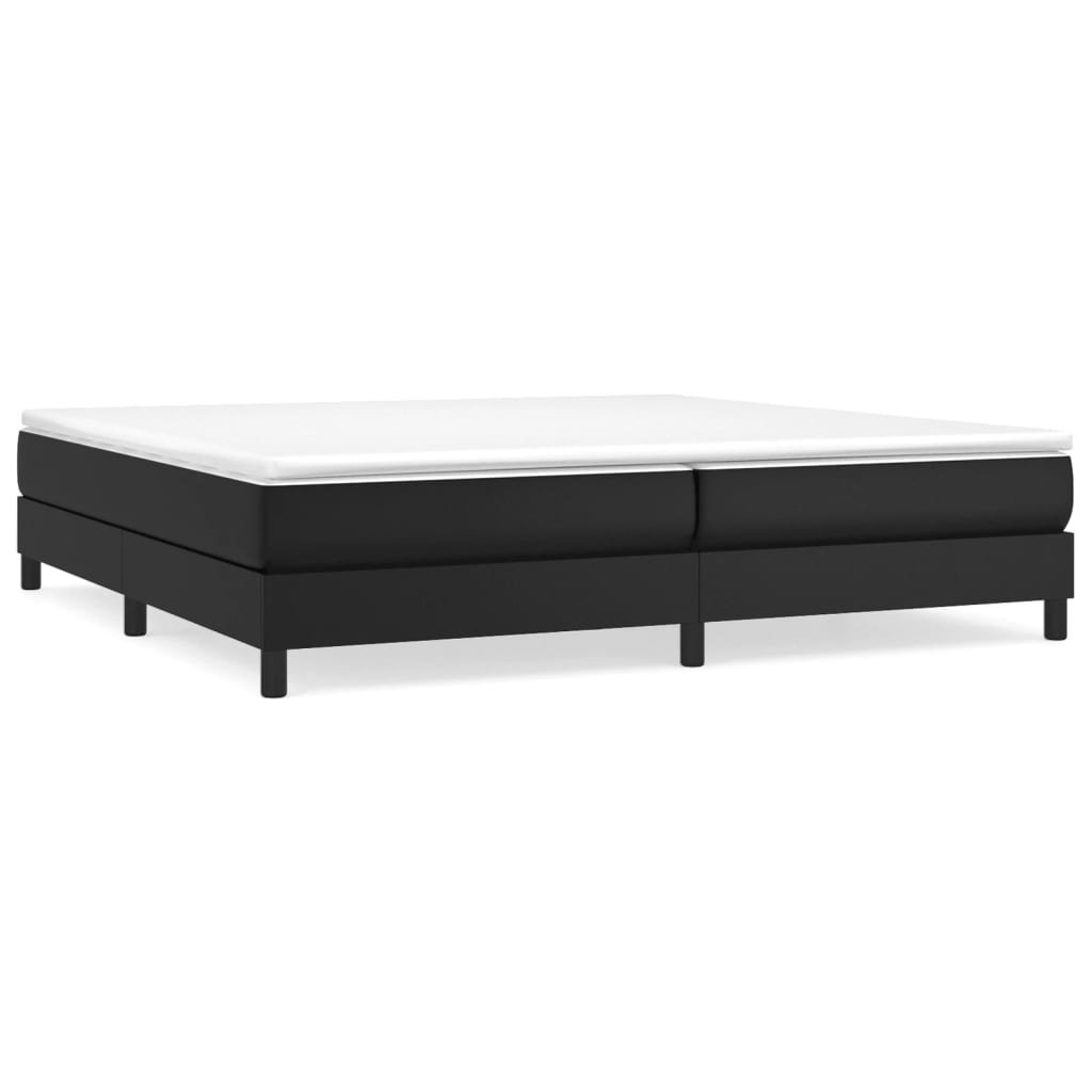 vidaXL Estrutura de cama com molas 200x200 cm couro artificial preto