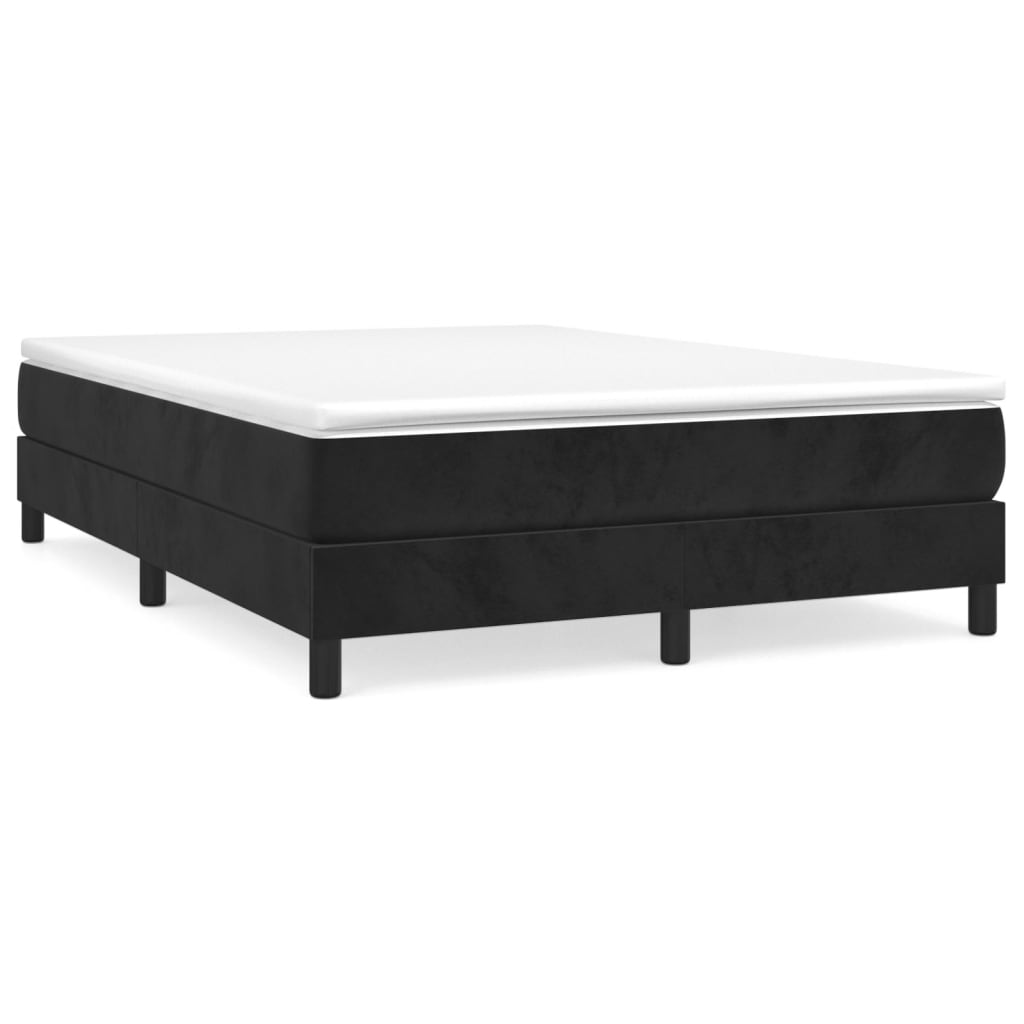 vidaXL Estrutura de cama com molas 140x190 cm veludo preto