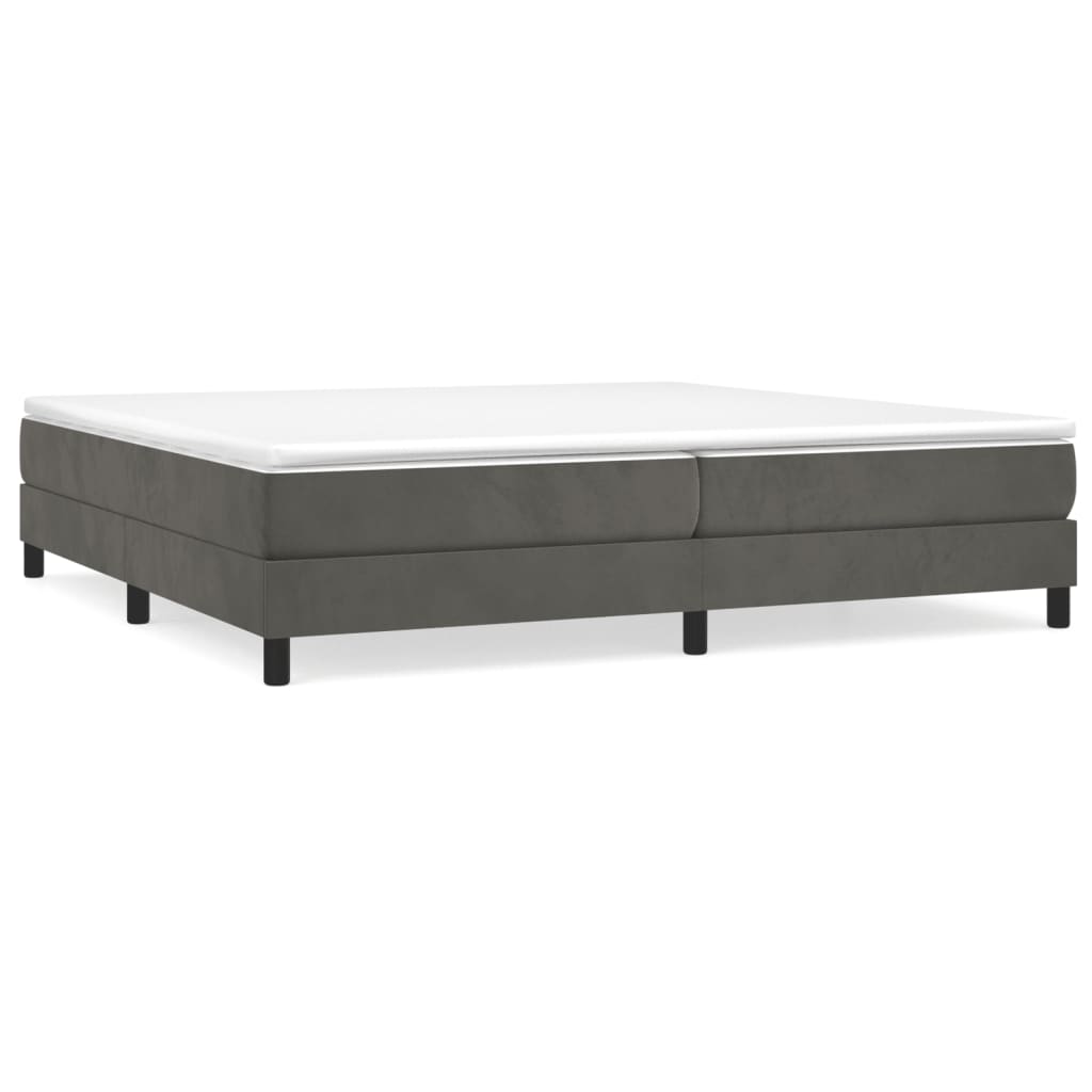 vidaXL Estrutura de cama com molas 200x200 cm veludo cinzento-escuro