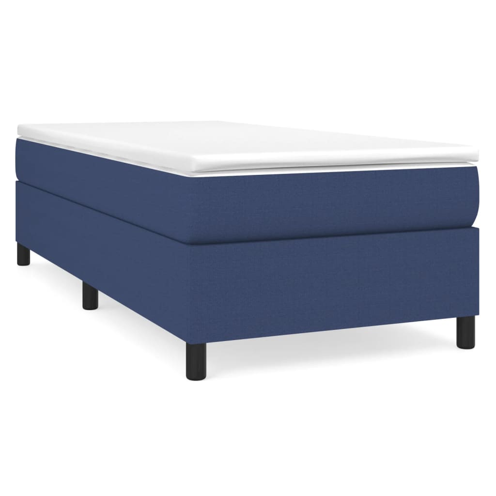 vidaXL Estrutura de cama com molas 90x200 cm tecido azul