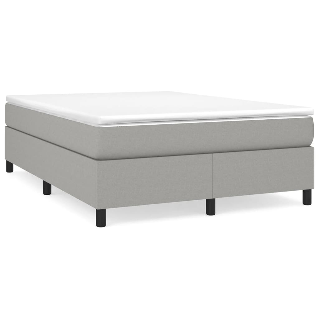 vidaXL Estrutura de cama com molas 140x190 cm tecido cinzento-claro