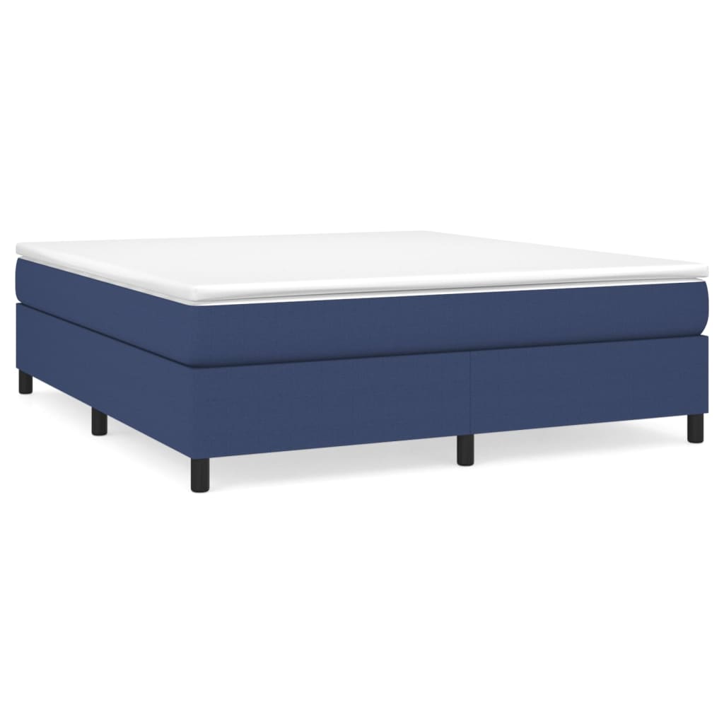 vidaXL Estrutura de cama com molas 180x200 cm tecido azul