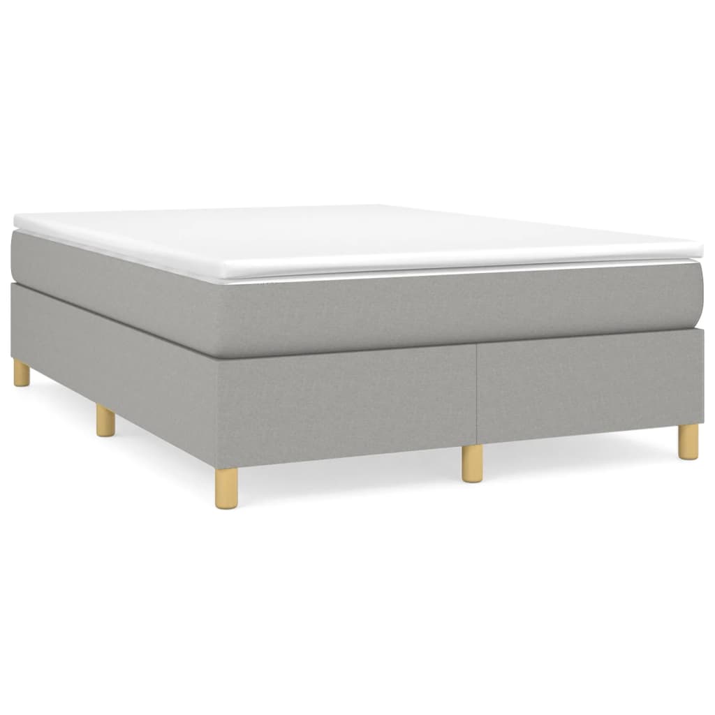 vidaXL Estrutura de cama com molas 140x200 cm tecido cinzento-claro