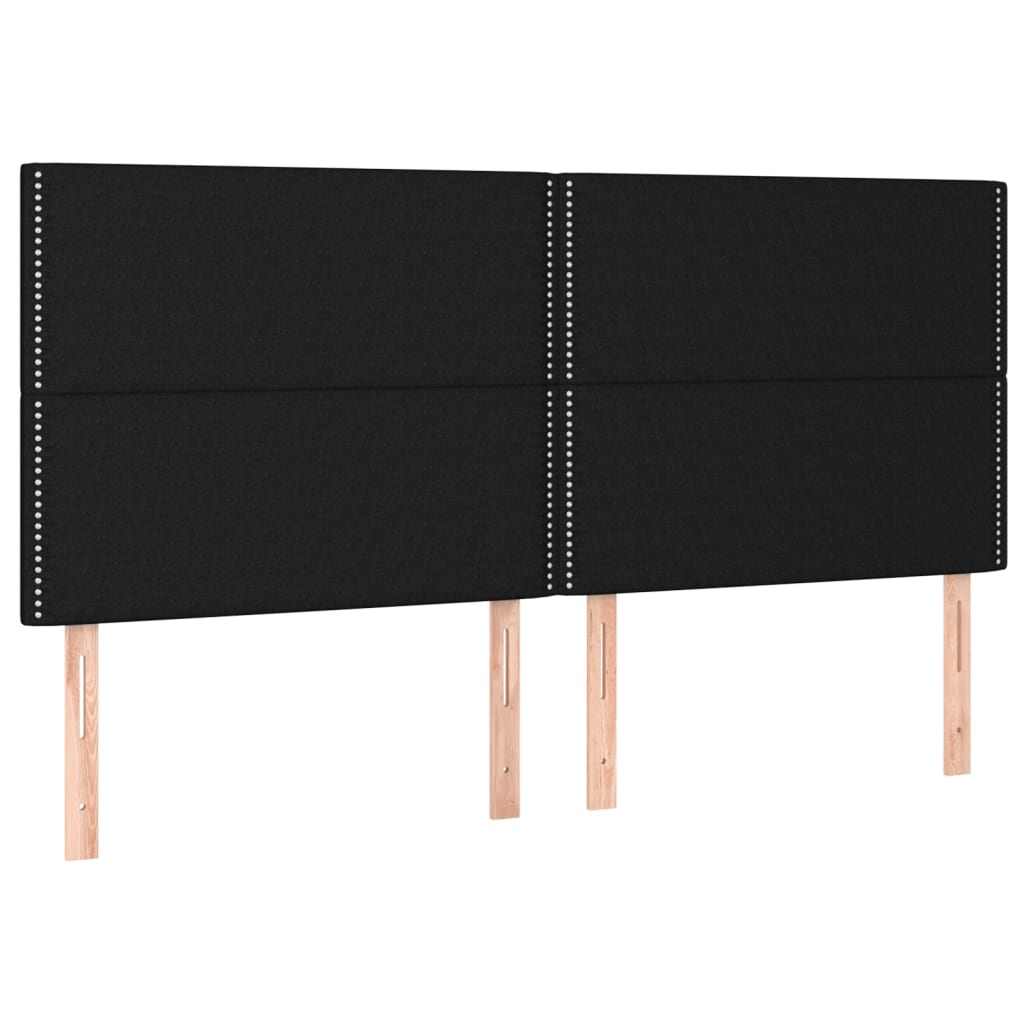 vidaXL Cabeceira Preta 200x5x118/128 cm Tecido
